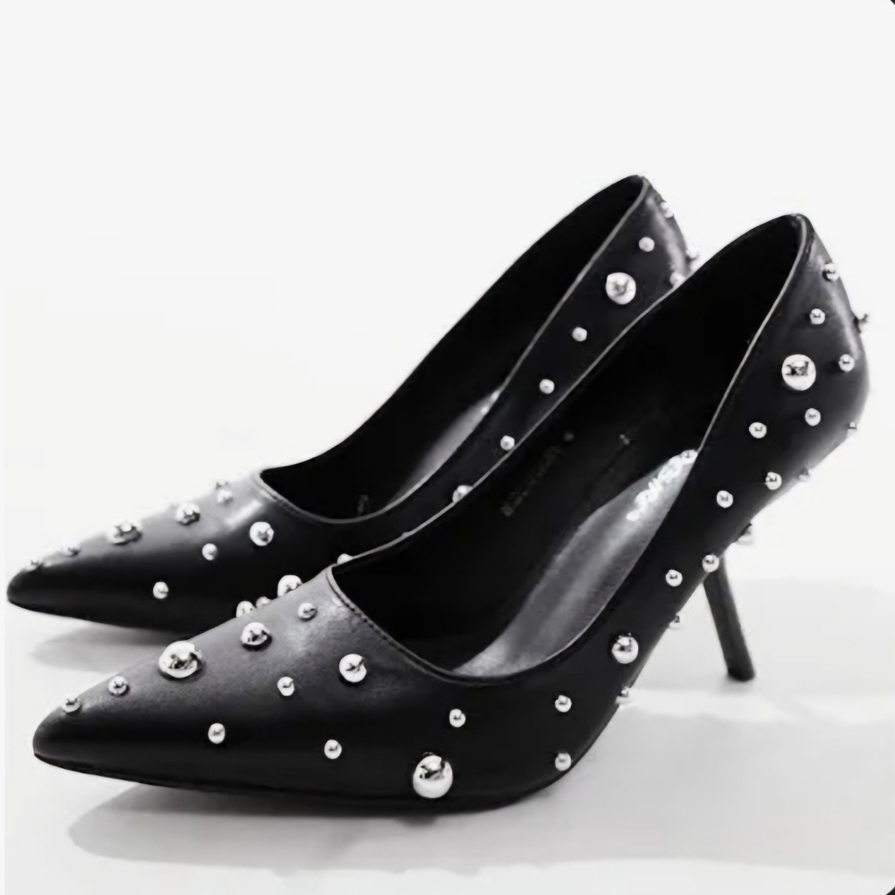Public Desire Disco Dream angled heeled shoes with bubble studs